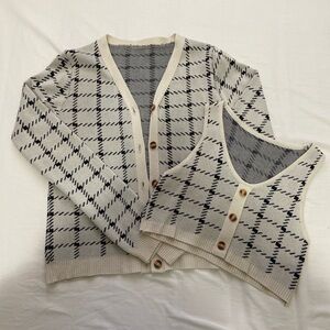 Yesstyle cropped knit beige cardigan and crop top